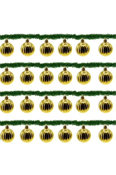 Waldern 5 cm 12li Top Gold Parlak Yılbaşı Ağaç Süsü