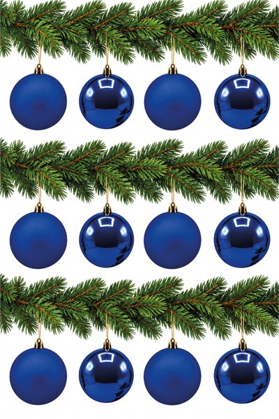 Waldern 6 cm 12li Cici Top Yılbaşı Ağacı Süsü 6 Mat + 6 Parlak Mavi