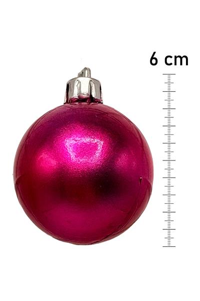 Waldern 6 cm 12li Cici Top Yılbaşı Ağacı Süsü 6 Mat + 6 Parlak