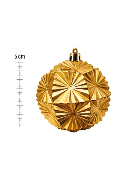 Waldern 6 Cm 6lı Çiçek Figürlü Yılbaşı Ağacı Süsü Cici Top Gold