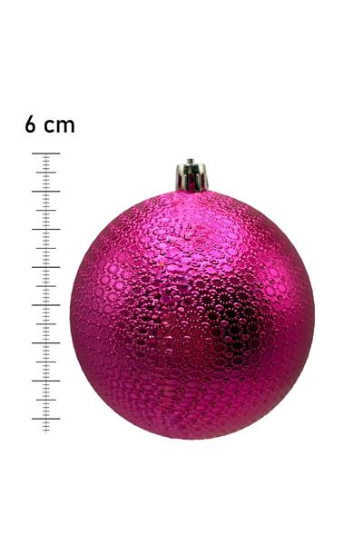 Waldern 6 cm 6lı Fuşya Cici Top Yılbaşı Ağacı Süsü