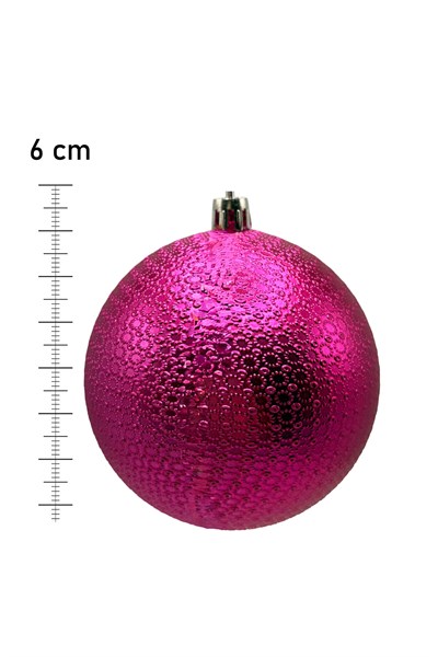 Waldern 6 cm 6lı Fuşya Cici Top Yılbaşı Ağacı Süsü