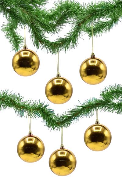 Waldern 6 cm 6lı Gold Cici Top Yılbaşı Ağacı Süsü