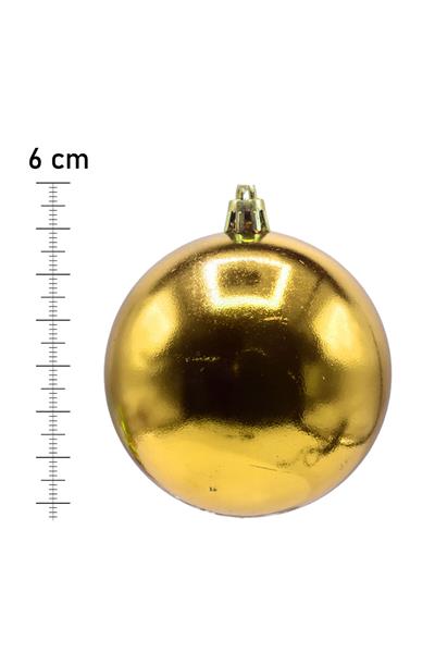 Waldern 6 cm 6lı Gold Cici Top Yılbaşı Ağacı Süsü