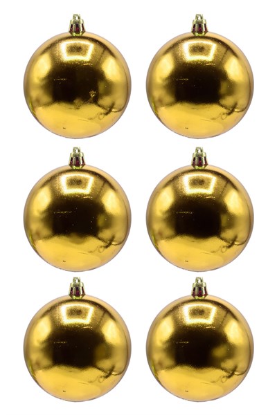 Waldern 6 cm 6lı Gold Cici Top Yılbaşı Ağacı Süsü