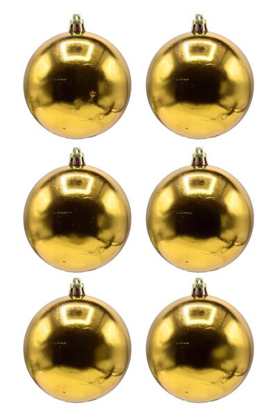 Waldern 6 cm 6lı Gold Cici Top Yılbaşı Ağacı Süsü