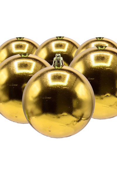 Waldern 6 cm 6lı Gold Cici Top Yılbaşı Ağacı Süsü