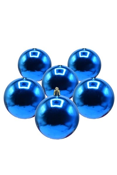 Waldern 6 cm 6lı Mavi Cici Top Yılbaşı Ağacı Süsü
