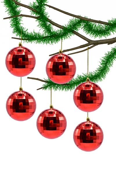 Waldern 6 Lı 10 Cm Disko Yılbaşı Ağacı Süsü Cici Top Kırmızı