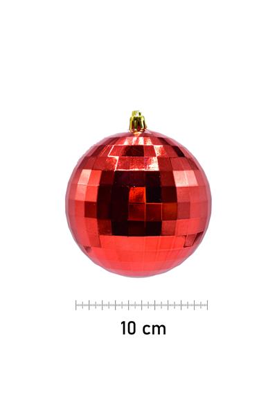 Waldern 6 Lı 10 Cm Disko Yılbaşı Ağacı Süsü Cici Top Kırmızı