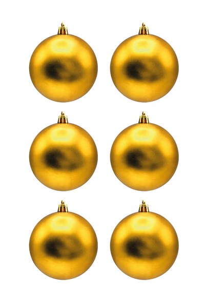 Waldern 6 Lı 10 Cm Mat Yılbaşı Ağacı Süsü Cici Top Gold