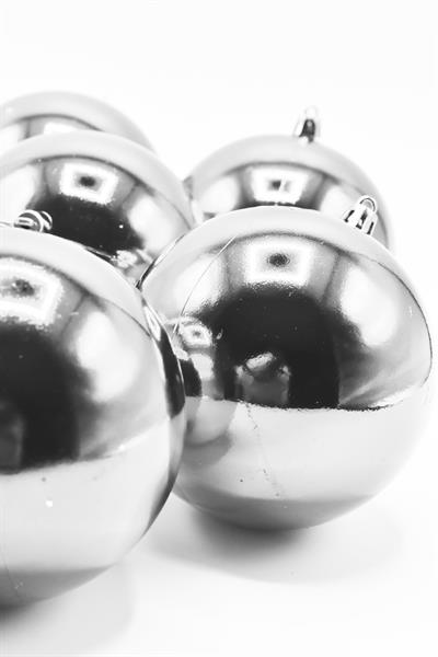 Waldern 6 Lı 10 Cm Parlak Yılbaşı Ağacı Süsü Cici Top Gümüş