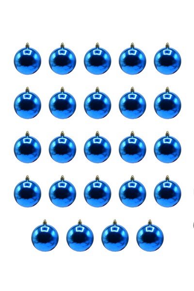 Waldern 6 Lı 10 Cm Parlak Yılbaşı Ağacı Süsü Cici Top Mavi