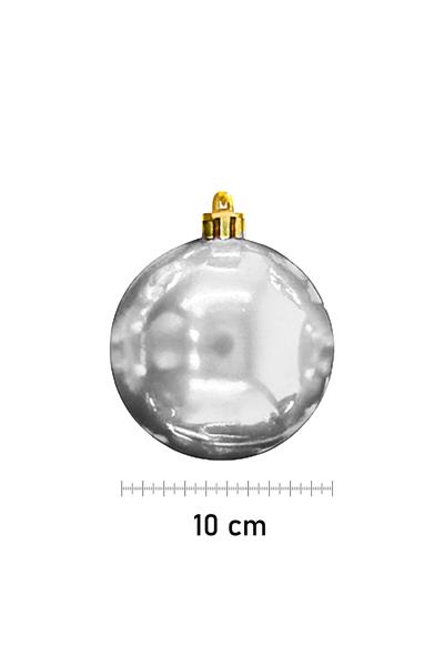 Waldern 6 Lı 10 Cm Parlak Yılbaşı Ağacı Süsü Cici Top Gümüş