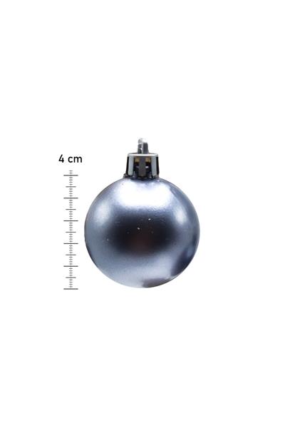 Waldern 6 lı 4 Cm Yılbaşı Ağacı Süsü Cici Top Füme