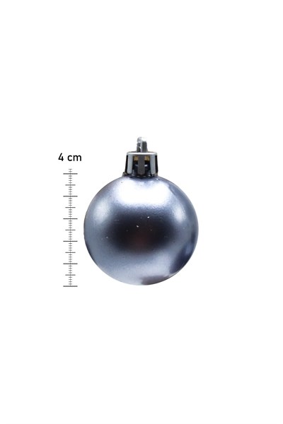 Waldern 6 lı 4 Cm Yılbaşı Ağacı Süsü Cici Top Füme