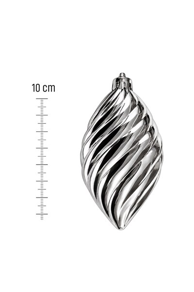 Waldern 6lı 10 cm Spiral Desenli Yılbaşı Çam Ağacı Süsü Gümüş