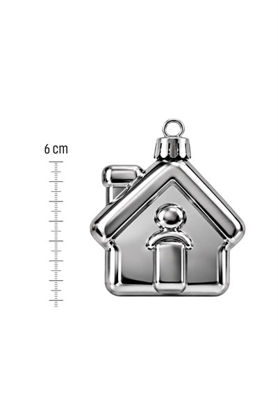 Waldern 6lı 6 cm Ev Figürlü Yılbaşı Çam Ağacı Süsü Gümüş