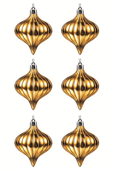 Waldern 6lı 6 cm Topaç Figürlü Yılbaşı Çam Ağacı Süsü Gold