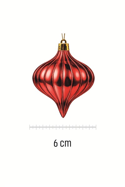 Waldern 6lı 6 cm Topaç Figürlü Yılbaşı Çam Ağacı Süsü Kırmızı