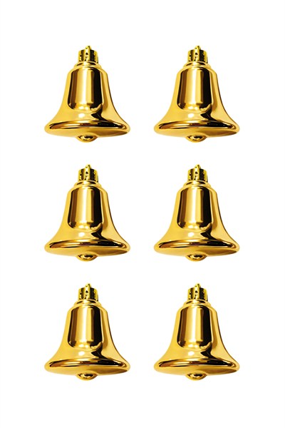 Waldern 6lı 6cm Çan Süs Yılbaşı Çam Ağacı Süsü Gold