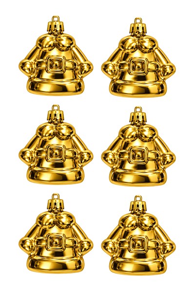 Waldern 6lı 7 cm Elbise Figürlü Yılbaşı Çam Ağacı Süsü Gold