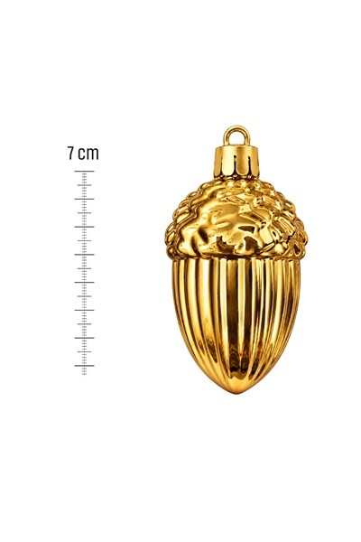 Waldern 6lı 7 cm Palamut Figürlü Yılbaşı Çam Ağacı Süsü Gold