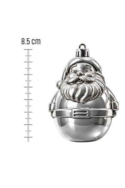 Waldern 6lı 8.5 cm Noel Baba Figürlü Yılbaşı Çam Ağacı Süsü Gümüş