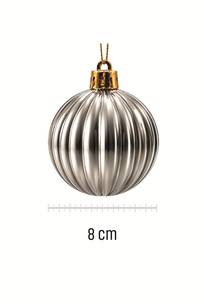 Waldern 6lı 8 Cm Dikey Yılbaşı Çam Ağacı Süsü Gümüş