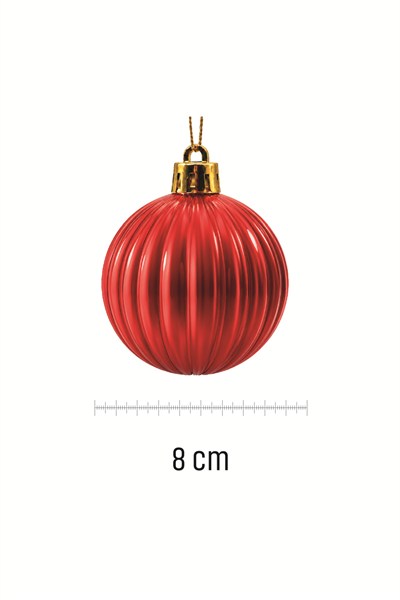 Waldern 6lı 8 Cm Dikey Yılbaşı Çam Ağacı Süsü Kırmızı