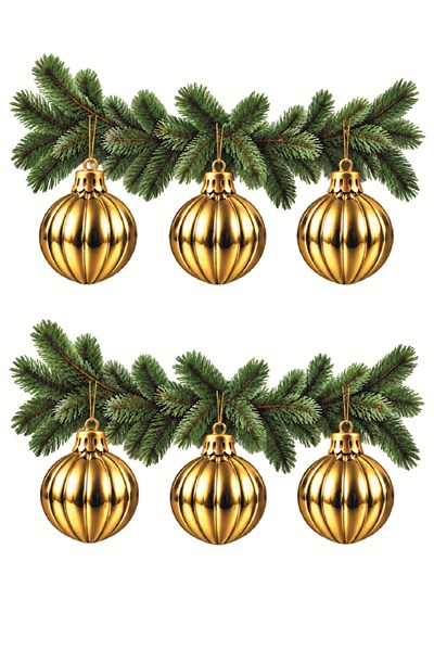 Waldern 6lı 8 Cm Dikey Yılbaşı Çam Ağacı Süsü Gold