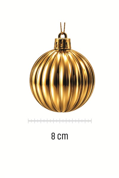 Waldern 6lı 8 Cm Dikey Yılbaşı Çam Ağacı Süsü Gold