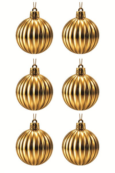 Waldern 6lı 8 Cm Dikey Yılbaşı Çam Ağacı Süsü Gold