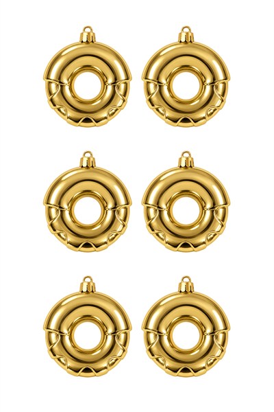Waldern 6lı 8 cm Donut Yılbaşı Çam Ağacı Süsü Gold