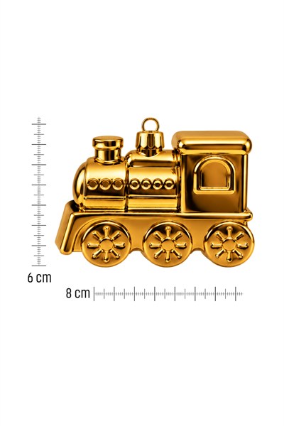 Waldern 6lı 8 cm Tren Figürlü Yılbaşı Çam Ağacı Süsü Gold