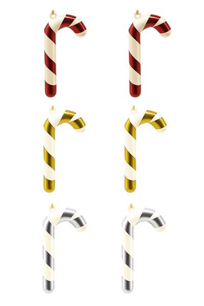 Waldern 6lı Şeker Kamışı Yılbaşı Süs 7cm