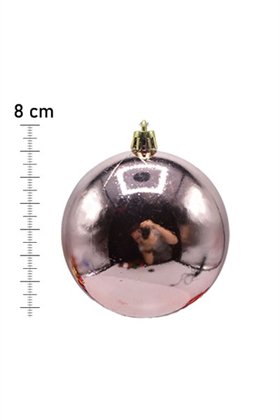 Waldern Cici Top Yılbaşı Çam Ağacı Süsü 8 Cm 6Lı Parlak Rose