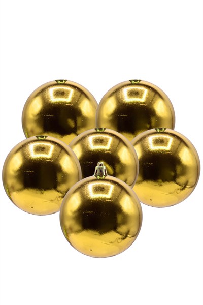 Waldern Cici Top Yılbaşı Çam Ağacı Süsü 8 Cm 6Lı Gold