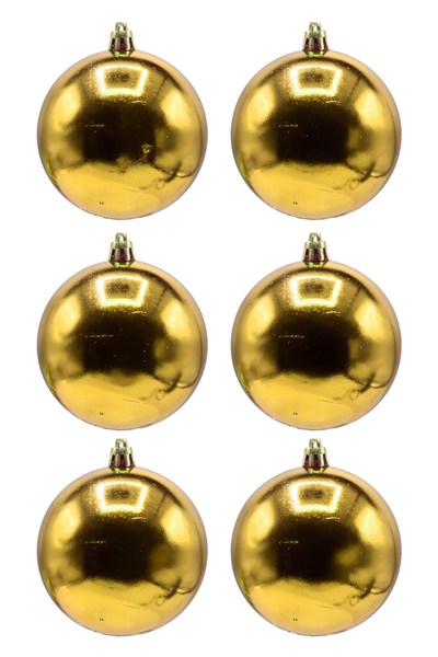 Waldern Cici Top Yılbaşı Çam Ağacı Süsü 8 Cm 6Lı Gold