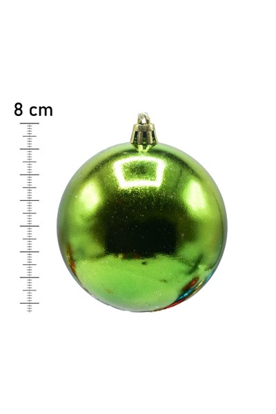 Waldern Cici Top Yılbaşı Çam Ağacı Süsü 8 Cm 6Lı Parlak Yeşil