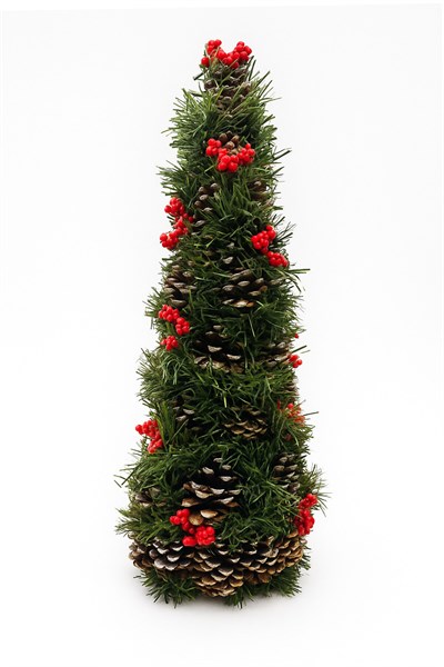 Waldern Dekoratif Doğal Piramit Süs 50 cm Yılbaşı Süsü