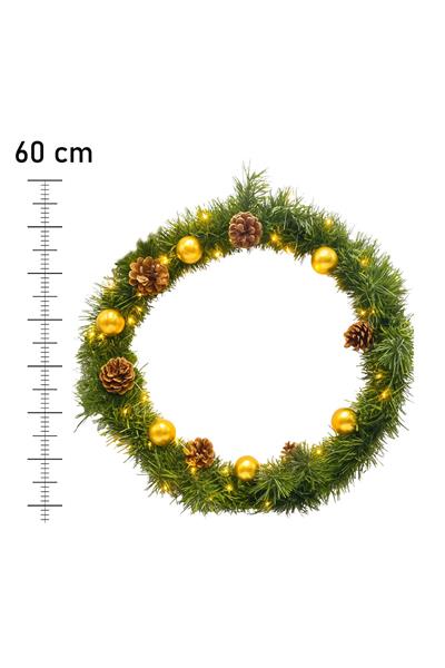 Waldern Luxury Dekoratif Yılbaşı 60cm Işıklı Kapı Süsü
