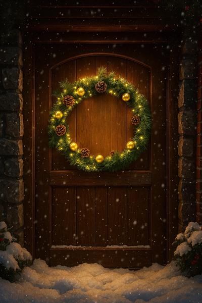 Waldern Luxury Dekoratif Yılbaşı 60cm Işıklı Kapı Süsü