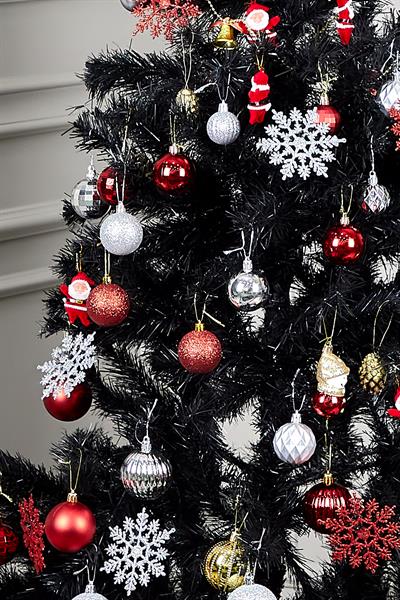 Waldern Luxury Yılbaşı Siyah Çam Ağacı 150 CM 260 Dal Plastik Ayaklı