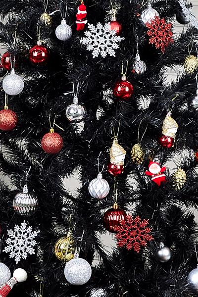 Waldern Luxury Yılbaşı Siyah Çam Ağacı 150 CM 260 Dal Plastik Ayaklı