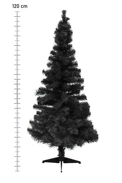Waldern Luxury Yılbaşı Siyah Çam Ağacı 120 CM Plastik Ayaklı Yılbaşı Ağacı