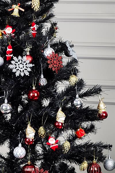 Waldern Luxury Yılbaşı Siyah Çam Ağacı 150 CM 260 Dal Plastik Ayaklı