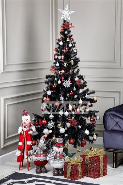 Waldern Luxury Yılbaşı Siyah Çam Ağacı 150 CM 260 Dal Plastik Ayaklı