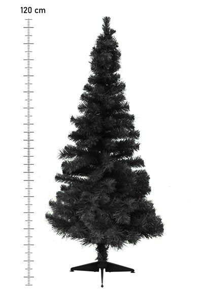 Waldern Luxury Yılbaşı Siyah Çam Ağacı 120 CM Plastik Ayaklı Yılbaşı Ağacı