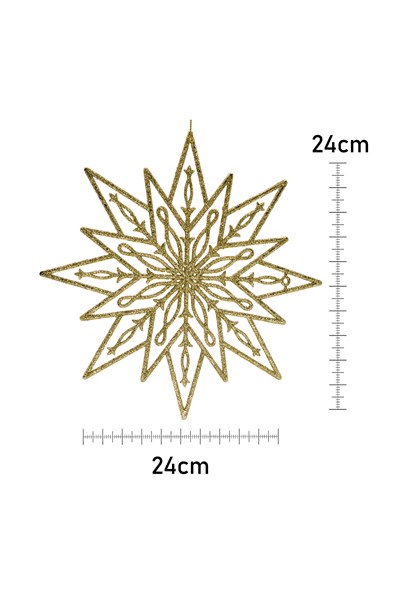 Waldern Premium 2li Simli Yıldız XXL 24 Cm Yılbaşı Süsü